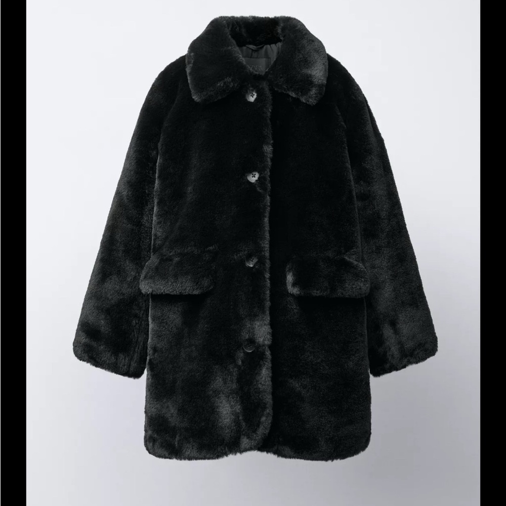 Zara m Black Teddy Jacket